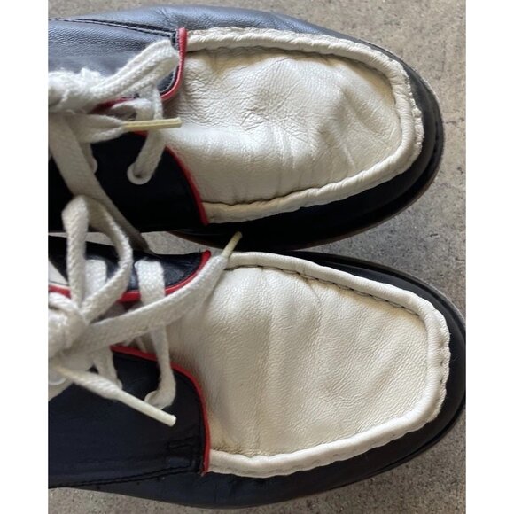 Vintage Onitsuka Tiger D1K1L Men’s shoes Sz 9 F460811 Black White Red Leather - Picture 8 of 11